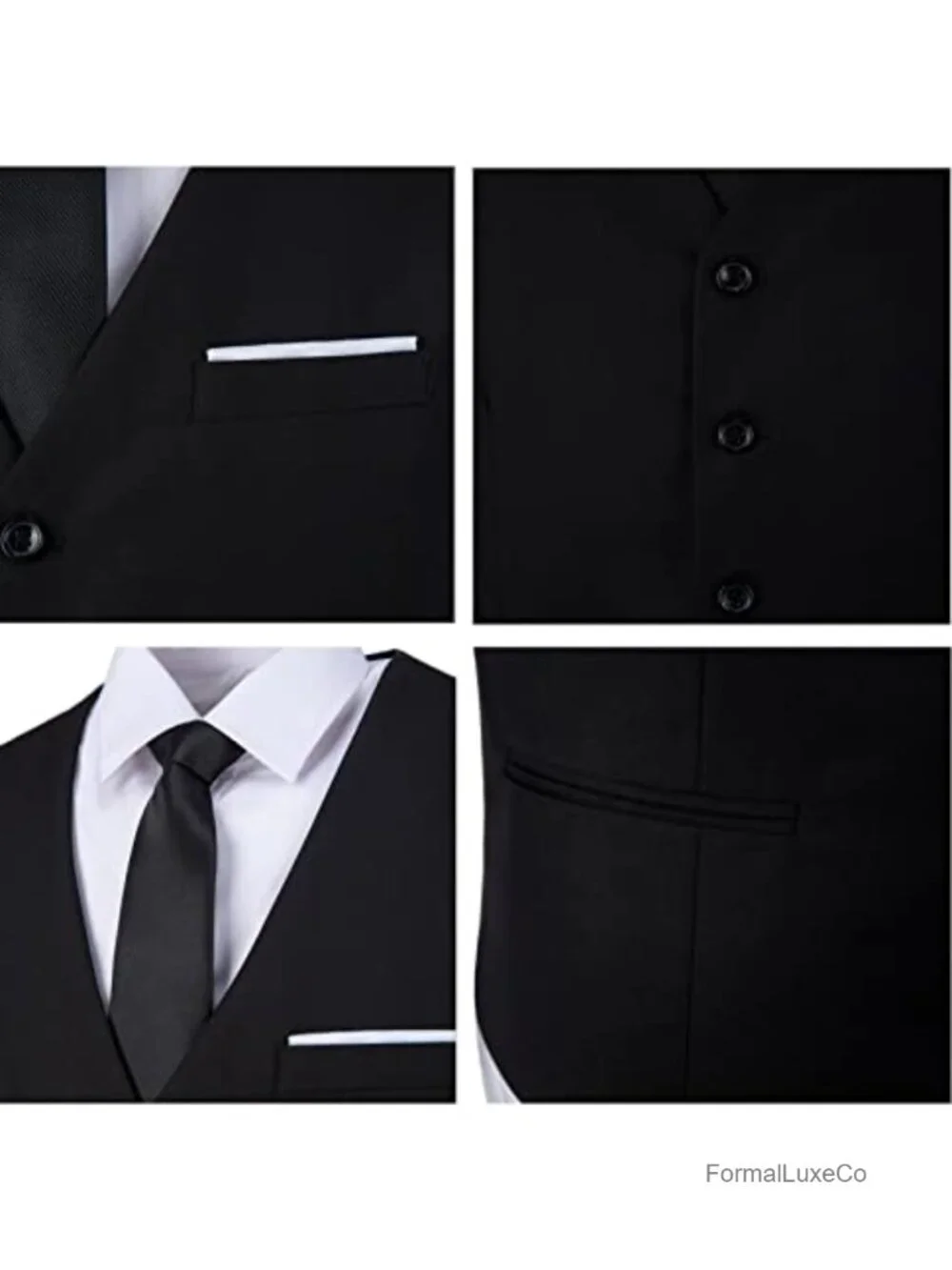 Slim Fit Men's Suit Vest Sleeveless V-Neck 5 Button Wedding Party Waistcoat
